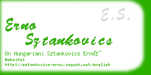 erno sztankovics business card